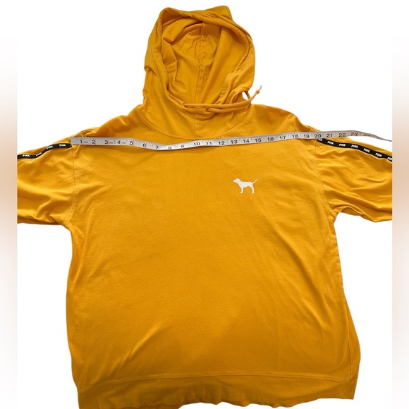 Victoria's Secret Pink Hoodie Varsity Tee Shirt in Golden SZ M | Yellow VS Pink - Picture 7 of 12